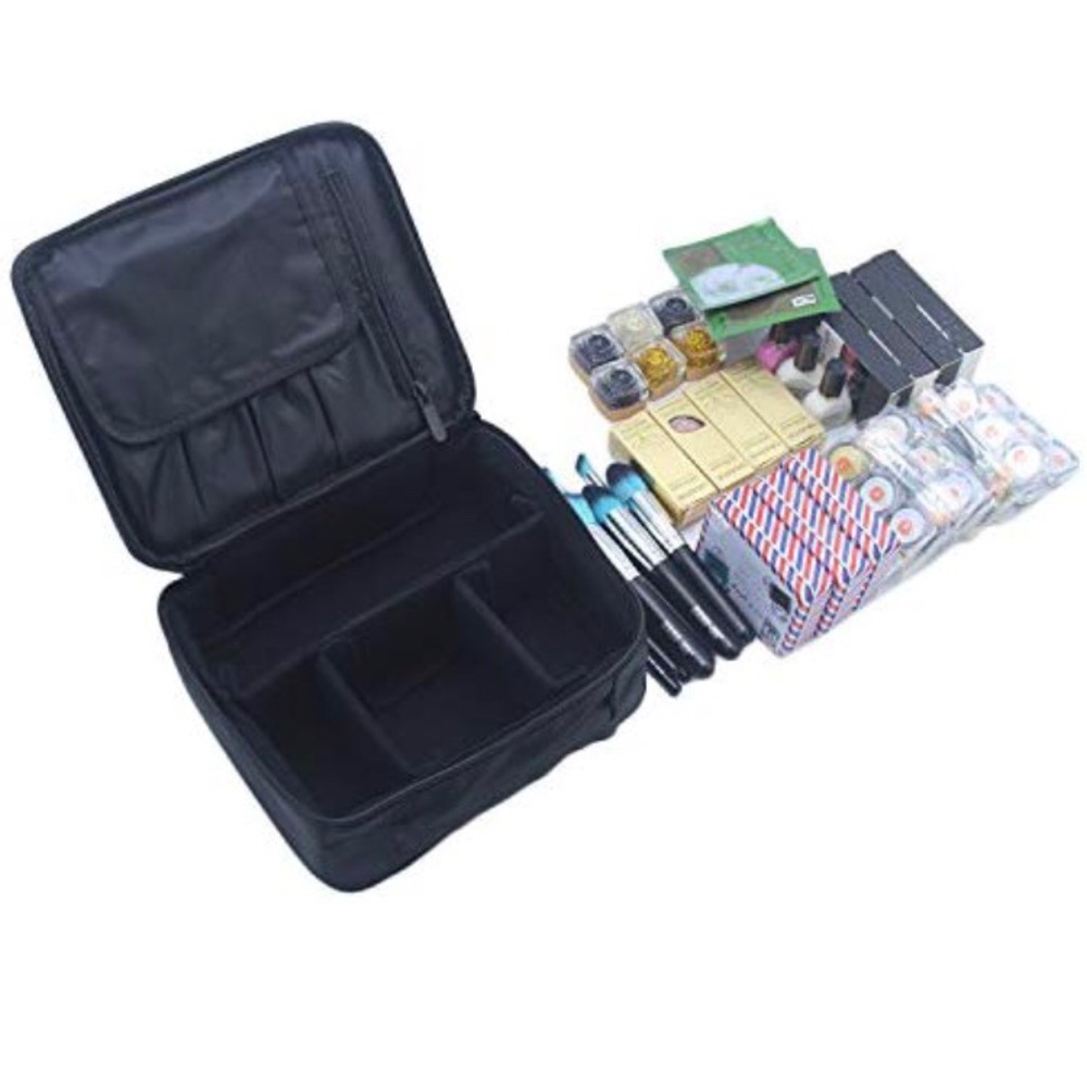 Makeup Bag W/ Brush Inserts & Adjustable Dividers - image 4